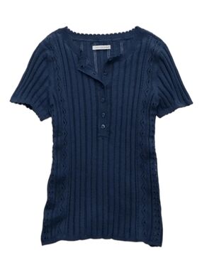 American Eagle Outfitters Navy Pontelle  Knit Top Medium